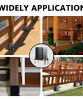 Railing Post Base 4X4 Real Size 3.5X3.5 Inches 10 Pack Black With Screws Heavy Duty Ground Anchor For Decks Gates Fences Mailboxes