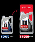 Top Shelf High Mileage Full Synthetic Motor Oil In 0W-20 Viscosity With 5 Quart Container displayed with old and new look.