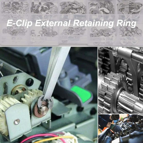 External Retaining Ring Kit With 120 Pcs, 10 Sizes, 304 Stainless Steel Circlip Rings, ideal for mechanical auto and DIY projects