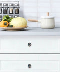 4 Pack Retro Cowboy Boots And Hat Cabinet Knobs Set, Crystal Glass Drawer Pulls installed on kitchen cabinet