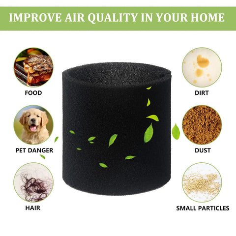 Budget Friendly Shop Vacuum Filter Kit With Foam Sleeves And Reusable Dry Disc Filters showing foam sleeve and uses