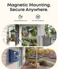 Security Camera Kit With Four Cameras Wireless Indoor Outdoor Surveillance System mag mount on porch and mailbox