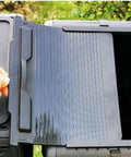 Close-up of Dual Chamber Tumbling Compost Bin Rotating With 2 Doors For All Season Outdoor Gardening 140L 37 Gallon Bin