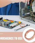 Straight Up Pure Copper Welding Strips For Ev Battery Packs And Power Modules Smooth Thin Copper Metal Roll on workstation.