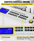 Heavy Duty Heat Shrink Tube Cutter Machine Dead Nuts Precise Cold Cutting Action touchscreen controller with LCD and buttons.