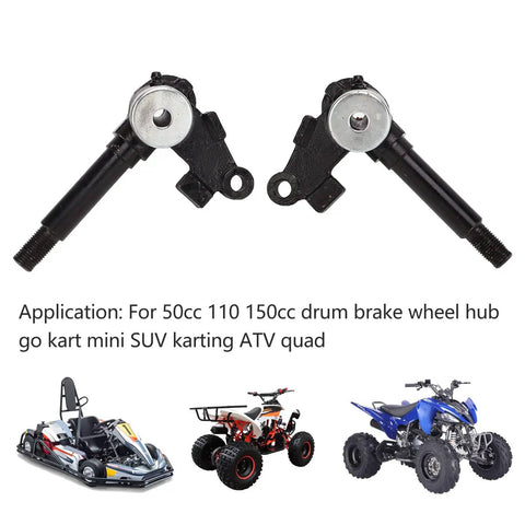Steering Strut Knuckle Spindle Pair Direct Fit Replacement 14mm Thread for 50cc 110cc 150cc go kart drum brake wheel hub