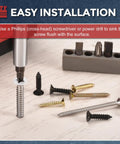 110-Piece Phillips Flat Head Wood Screws Kit, Self Tapping Countersunk Stainless Steel 304, white and black screws variety
