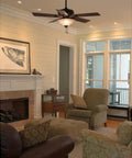 Living room with ceiling fan using Fan Control And Light Dimmer For Dimmable LEDs Incandescent And Halogen Bulbs Single Pole White