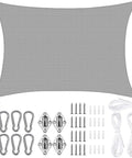 Rectangle Sun Shade Sail 10 Feet By 13 Feet With UV Protected Breathable Fabric And Hardware Kit Included For Easy Install UV Block Sunshade For Deck Patio Pool Yard Garden Weather Resistant Grey.