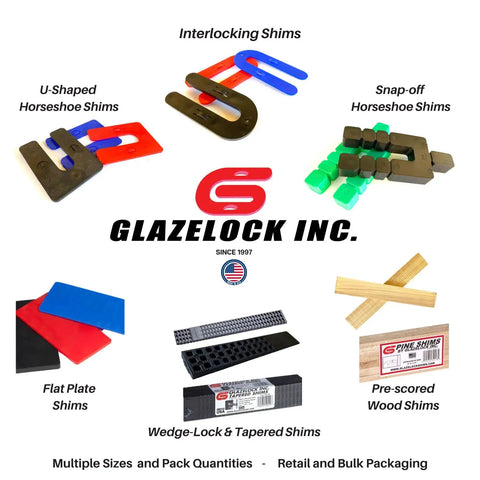 Heavy Duty White Plastic Shims For Window And Door Installations 250 Count Pack with various shim shapes and sizes