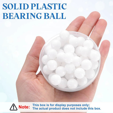 Fifty Piece 12mm Pom Plastic Bearing Balls Built For Slick Performance And Zero Friction Glide To Make Drawer Repairs A Cinch While Keeping Heavy Loads Rolling Smoothly in a hand.