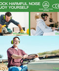 Bluetooth Hearing Protection With 25dB NRR And 1500mAh Rechargeable Battery used in woodworking, study, and tractor driving