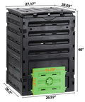 Big Ol 120 Gallon Garden Compost Bin Outdoor Composter Box For Fast Fertile Soil Creation BPA Free Durable Plastic Black