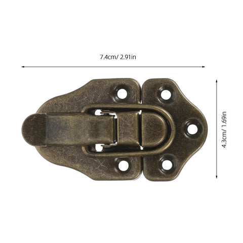 Solid Cold Rolled Steel Toggle Latches Duckbill Hasp Lock Set For Toolboxes Cabinets And Antique Boxes Heavy Duty Grip 6 Pack, 7.4cm