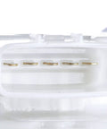 Close-up of electrical connector for Straight Up Real Deal Oem Replacement Fuel Pump Module Assembly For Domestic Tanks Featuring Bullseye Float Readings And Hassle Free Electrical Hookups.