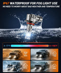 9005 H11 LED Headlight Bulbs, 100000LM Blinding 6500K White Light, HB3 H8 H9 H16 Fog Lamp Combo, Real Deal Plug And Play Performance, Pack Of 4 For Any Vehicle, IP67 waterproof fog light in water.