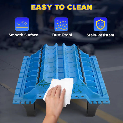 Pro Grade Engine Part Organizer Nylon Tray for Valves and Engine Parts, blue nylon with easy-to-clean smooth surface.