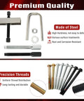 Steering Wheel Puller And Lock Plate Removal Tool Kit with heavy duty steel parts, cap screws, and precision threads for vehicles.