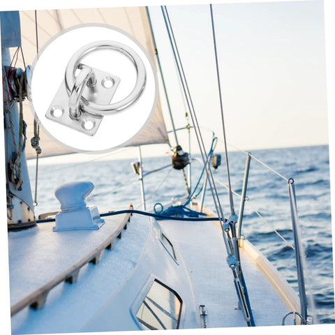 Heavy Duty Stainless Steel Pad Eye Plate Hook Ring Ceiling Mount Anchor For Hammocks Boats And Trailers 4 Inch Size