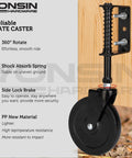 5-Inch Heavy Duty Spring Loaded Gate Caster With 360-Degree Swivel For Wooden Gates And Fences, Anti Sag Gate Kit For Metal Tube Gates, 200 Lb Capacity Per Pair, Black, Two Pack Drag Gate Wheels