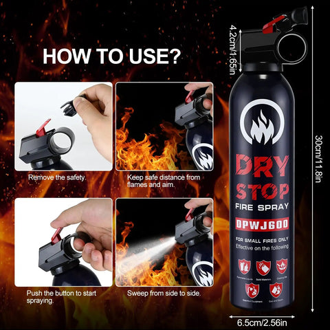 12 Pack Grab And Go Dry Fire Spray Ace Safety Gear with usage instructions for quick fire response.