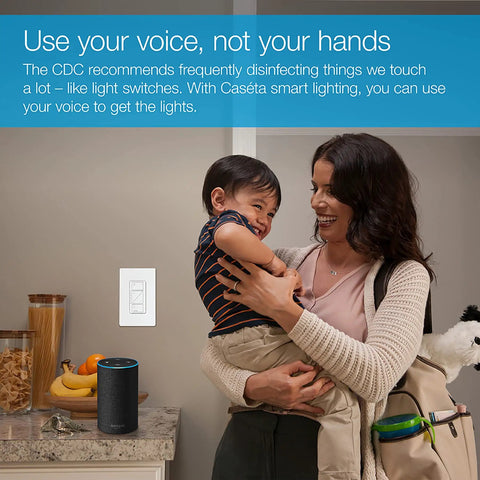 Slick Wireless Smart Dimmer Switch Plays Nice With Alexa Apple Home and Google Assistant seamless setup with family in kitchen.