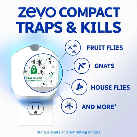 Plug And Play Flying Insect Trap Kicks Out Gnats Fruit Flies And Pesky Moths Zero Chemical Indoor Bug Catcher with UV light