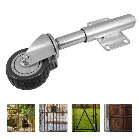 Close-up of Heavy Duty 3 Inch Swivel Gate Support Wheel Beater Free Steel Caster for Yard Fence Farm Gate showing swivel action.