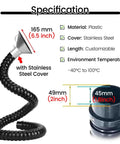 360 Degree Flexible Dust Collection Hose System For Smoke Extraction 1.8 Inch Welding Sucker Suction Tube with stainless steel cover and plastic hose.