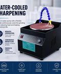 Water-cooled sharpening tool features a flexible nozzle for continuous flow, enhancing the Versatile Wet Dry Bench Grinder And Powerful Electric Knife Sharpener With 7 Speed Settings For Metal Polishing And Tool Sharpening That Gets The Job Done Fast While Delivering A Slick Finish Every Single Time.