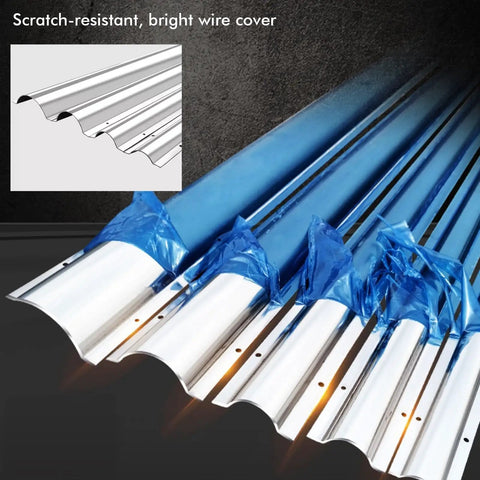 Built To Last Stainless Steel Wire Guard Cord Cover, scratch-resistant, shown in blue packaging, for cable management.
