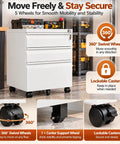 Built Tough As Nails Three Drawer Rolling Tool Chest With Swivel Wheels And Heavy Duty Locks, showing swivel wheels and lockable casters.