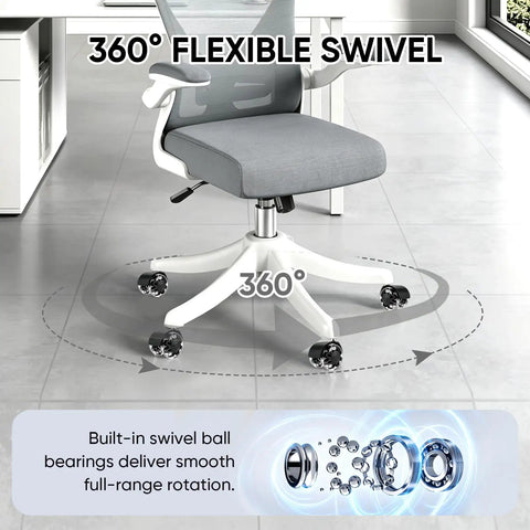 Heavy Duty Five Pack Super Slick Office Chair Caster Wheels With Silent Dual Bearings For Dang Smooth Swivel Glide On Hardwood Or Carpet Zeroing In On Squeak Free Operation, showing 360-degree swivel feature