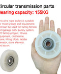 Creamy White Nylon Cable Pulley Wheel with Rock Solid Bearing Steel Core and Buttery Smooth V Groove Design for High Intensity Gym Grind Fits Treadmills and Weight Machines with Heavy Duty Load Capacity up to 155 Kilograms in hand for size reference.