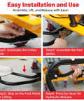 Installation guide for Rock Solid 660 Lb Hydraulic Lift Table Cart With Integrated Pump showing assembly steps and components.