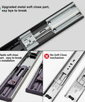 Close-up of Heavy Duty Twenty Inch Drawer Slides Soft Close Runners showing metal components for durability and smooth gliding.