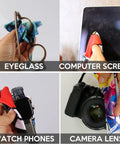 Double-sided microfiber cleaning cloth for glasses and lenses; for eyeglasses, screens, smartwatch, camera lens