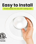 Hand installing Energy Saving LED BR30 Flood Bulbs 65W Equivalent 10.5W Dimmable Damp Rated 650 Lumens 2700K Soft White E26 Base