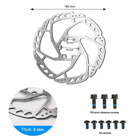 160mm stainless steel rotor, screws, measurements for Bike Disc Brake Kit With Aluminum Front Caliper Full Aluminum Alloy Brake Lever