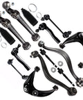 Heavy Duty 14 Piece Suspension Kit With Control Arms And Tie Rod Ends For Mazda 6 2003 To 2007 Fwd Models including control arms, tie rods, and sway bar links.