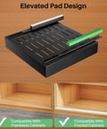 Heavy Duty Slide Out Cabinet Organizer Full Extension Roll Out Shelf With Super Smooth Glide And No Fuss Nano Tape Under Sink Pantry Storage For Kitchen And Bathroom Black elevated pad design for easy cabinet compatibility