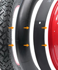 26X4.0 Inch Rim Strip And Fat Tire Rim Tape PVC Inner Tube Cushion Protector Anti Puncture Pack Of 2 For Bikes Black