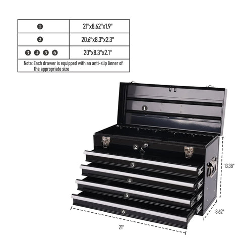 Built Tough 21 Inch Auto Locking Storage Cabinet With Slick Rolling Ball Bearing Slides And Cushioned Eva Liner For Mobile Gear Haul Or Garage Setup In Matte Black with open drawers.