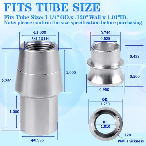 Heavy Duty Chromoly 3 4 16 Heim Joint Rod End For Panhard Suspension Linkage Off Road Jeep Truck Parts tube fitting measurements with dimensions.