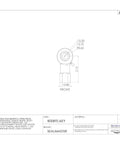 Built Tough Heavy Duty Spherical Rod End Bearing 1/2 Inch Bore 1/2-20 Right Hand Thread Female Shank Regreaseable Technical Drawing