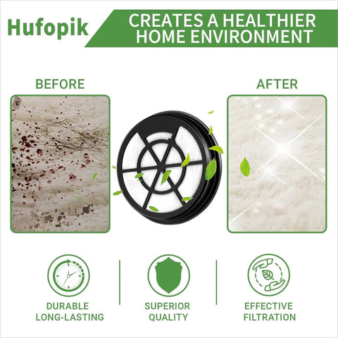 Comparison of dirty and clean surfaces with 2 Pack Vacuum Filter For Eureka WhirlWind Bagless Canister Vacuum Cleaner Fits NEN110A NEN110B NEN110D Washable Replacement Filter For Strong Suction And Cleaner Air.