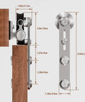 Rock Solid 5Ft Stainless Steel Sliding Barn Door Hardware Kit Running Smooth As Butter With Heavy Duty Track System dimensions and details