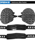 Solid One Half Inch Spindle Stationary Bike Pedals With Adjustable Strap And Toe Clip For Recumbent And Exercise Bikes, 1 Pair