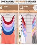 No Sweat Bra Hanger Rack And Tank Top Storage System Featuring 24 Sturdy Metal Hooks For Game Changing Closet Organization And Tight Space Management In Compact Rooms with tank tops arranged in two organization styles.