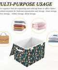 Foldable Storage Bin With Flip Top Lid And Reinforced Handles For Bedroom Closet featuring colorful design, ideal for clothes and blanket storage.